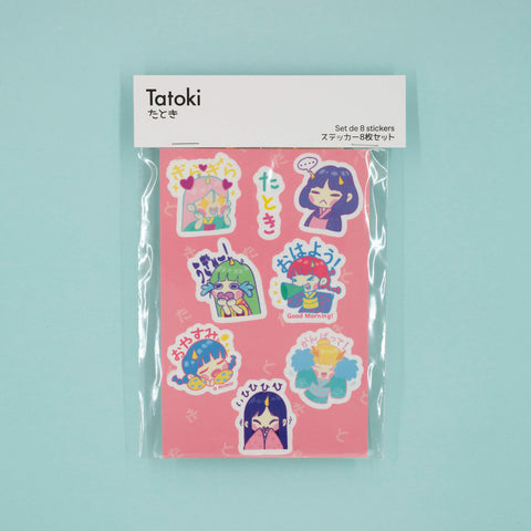 Planilla de stickers - chibi Oni Rosa